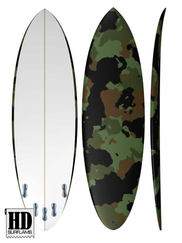 CAMO 21 INLAY PRINTED LAMINA ART FOR SURFBOARD POLY-RESINS
