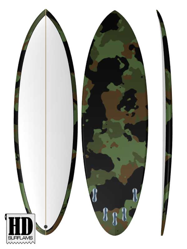 CAMO 21 INLAY PRINTED LAMINA ART FOR SURFBOARD POLY-RESINS
