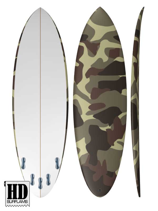 CAMO 20 INLAY PRINTED LAMINA ART FOR SURFBOARD POLY-RESINS