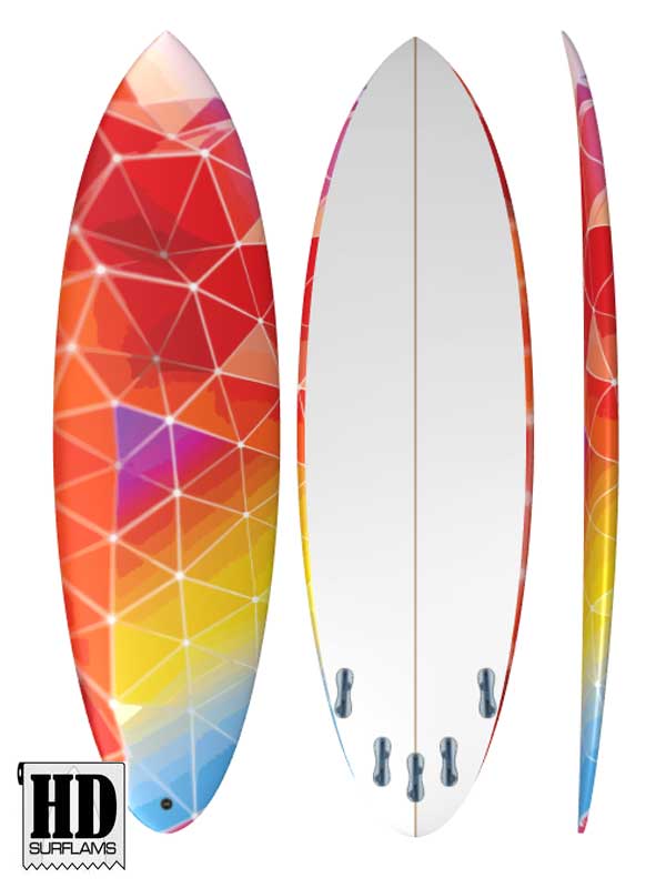 ABSTRACTO II INLAY PRINTED LAMINA ART FOR SURFBOARD POLY-RESINS