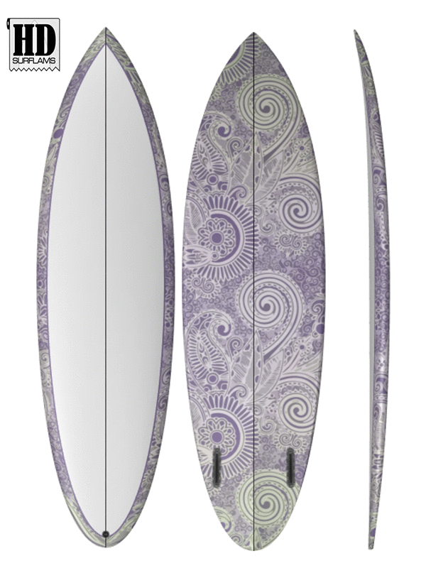 MANDALAS SURFBOARD INLAY POLYESTER & EPOXY RESINS