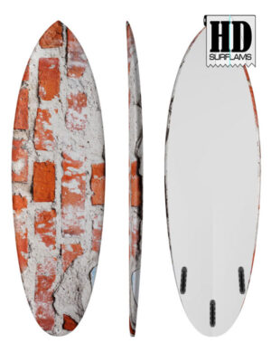BRICK WALL INLAY ART PRINTED LAMINA SPECIAL FIBERCLOTH FOR SURFBOARD GLASS-IN POLY-RESIN
