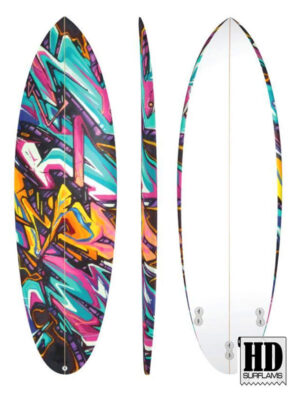 EROKISM INLAY ART PRINTED LAMINA SPECIAL FIBERCLOTH FOR SURFBOARD GLASS-IN POLY-RESIN