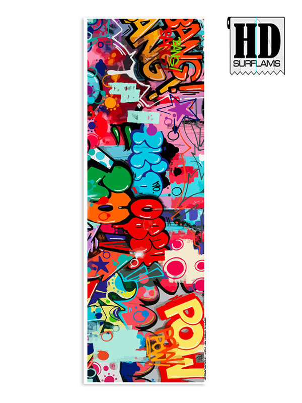GRAFFITI STREET ART INLAY ART PRINTED LAMINA SPECIAL FIBERCLOTH FOR SURFBOARD GLASS-IN POLY-RESIN - Image 2