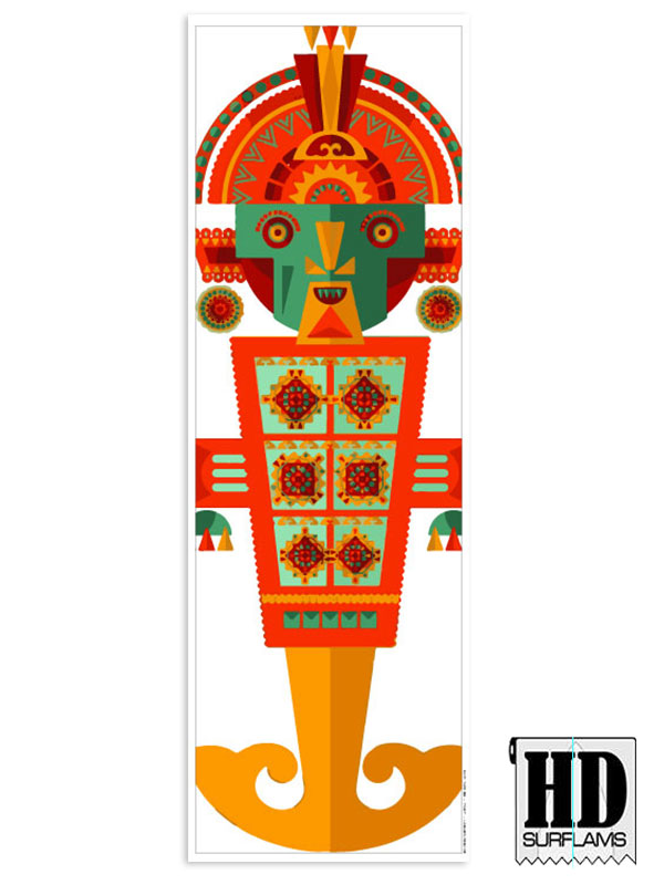 INCA TUMI 1 INLAY ART PRINTED LAMINA SPECIAL FIBERCLOTH FOR SURFBOARD GLASS-IN POLY-RESIN - Image 2