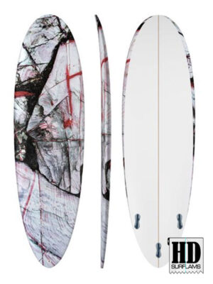 RED MARVEL INLAY ART PRINTED LAMINA SPECIAL FIBERCLOTH FOR SURFBOARD GLASS-IN POLY-RESIN