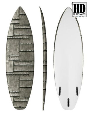 METAL PLATES INLAY ART PRINTED LAMINA SPECIAL FIBERCLOTH FOR SURFBOARD GLASS-IN POLY-RESIN
