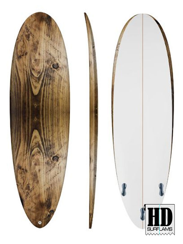 OLD WOOD INLAY ART PRINTED LAMINA SPECIAL FIBERCLOTH FOR SURFBOARD GLASS-IN POLY-RESIN
