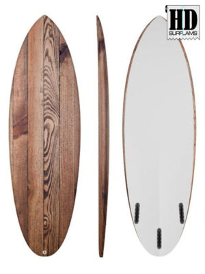 SCRAP WOOD INLAY ART PRINTED LAMINA SPECIAL FIBERCLOTH FOR SURFBOARD GLASS-IN POLY-RESIN