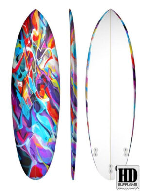 VERNIER STATION INLAY ART PRINTED LAMINA SPECIAL FIBERCLOTH FOR SURFBOARD GLASS-IN POLY-RESIN