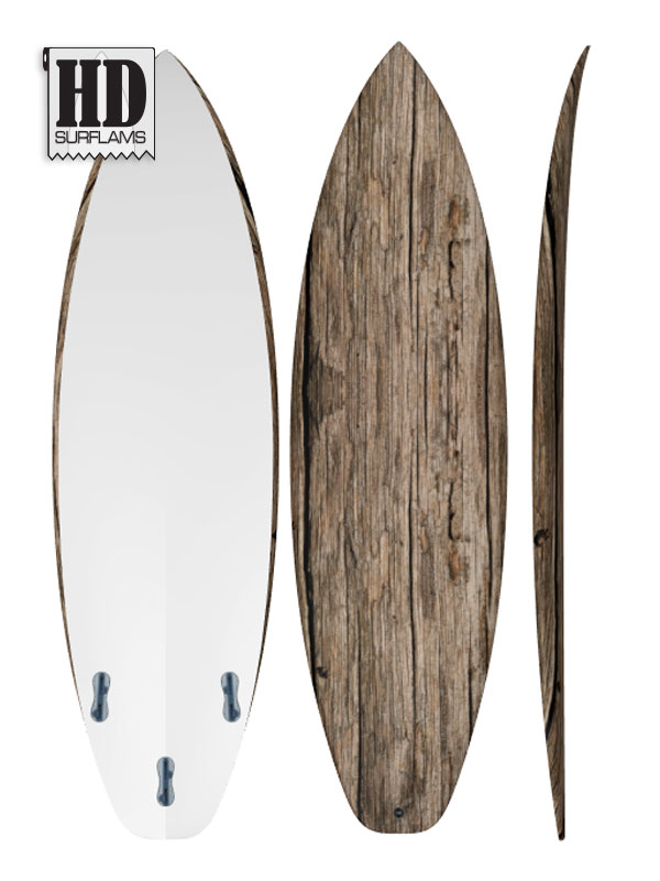 WOODY INLAY ART PRINTED LAMINA SPECIAL FIBERCLOTH FOR SURFBOARD GLASS-IN POLY-RESIN