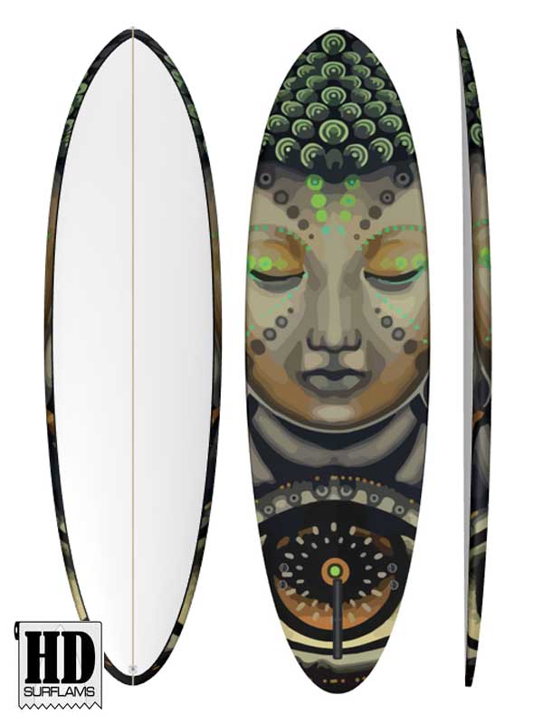 BUDA INLAY ART PRINTED LAMINA CLOTH FOR SURFBOARD POLY-RESINS