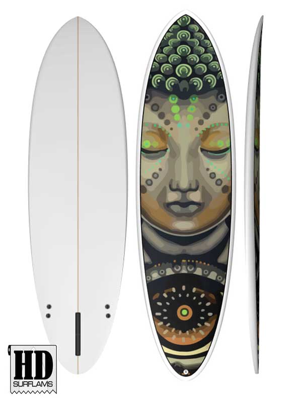 BUDA INLAY ART PRINTED LAMINA CLOTH FOR SURFBOARD POLY-RESINS - Image 2