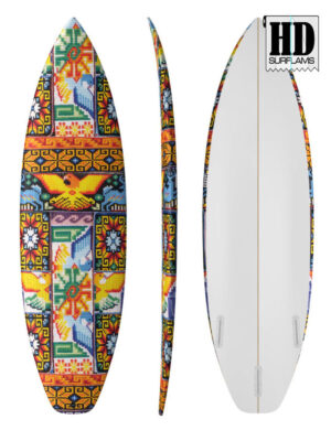 CHAKIRA HUICHOL INLAY ART PRINTED LAMINA SPECIAL FIBERCLOTH FOR SURFBOARD GLASS-IN POLY-RESIN
