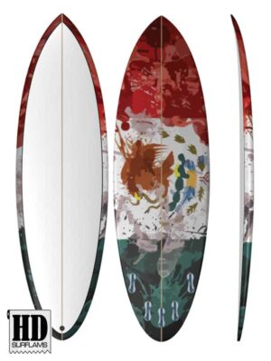 MEXICO FLAG INLAY PRINTED LAMINA ART FOR SURFBOARD POLY-RESINS