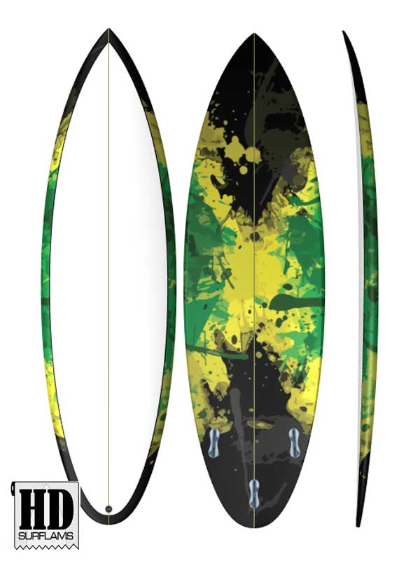 JAMAICA FLAG INLAY PRINTED LAMINA ART FOR SURFBOARD POLY-RESINS