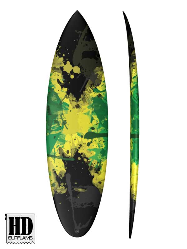 JAMAICA FLAG INLAY PRINTED LAMINA ART FOR SURFBOARD POLY-RESINS - Image 3