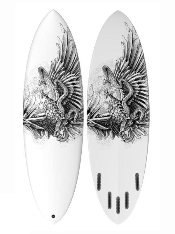GOLDEN EAGLE INLAY ART PRINTED LAMINA SPECIAL FIBERCLOTH FOR SURFBOARD GLASS-IN POLY-RESIN