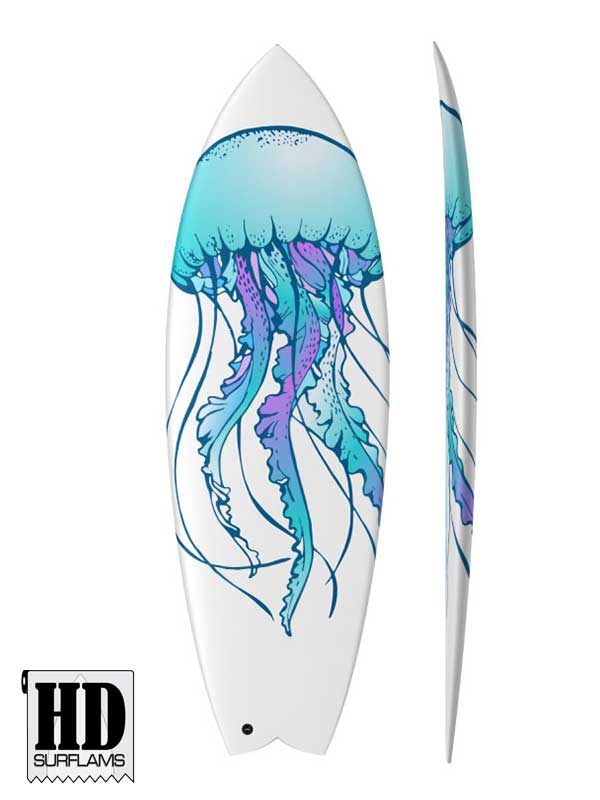 AGUA MALA INLAY ART PRINTED LAMINA SPECIAL FIBERCLOTH FOR SURFBOARD GLASS-IN POLY-RESIN