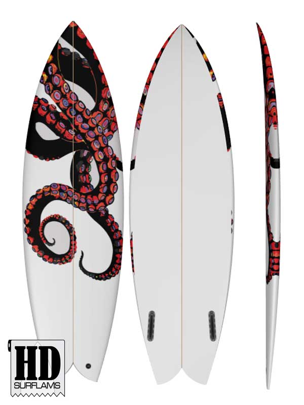 10 TACULOS INLAY ART PRINTED LAMINA SPECIAL FIBERCLOTH FOR SURFBOARD GLASS-IN POLY-RESIN - Image 2