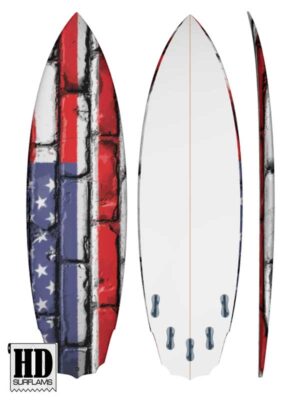 USA FLAG 2 INLAY PRINTED LAMINA CLOTH ART FOR SURFBOARD POLY-RESINS
