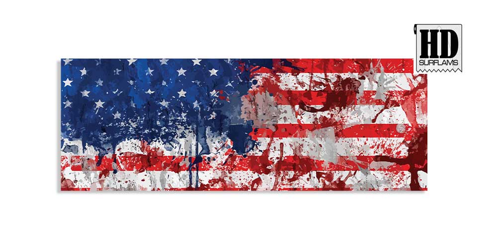 USA FLAG INLAY PRINTED LAMINA CLOTH ART FOR SURFBOARD POLY-RESINS - Image 3